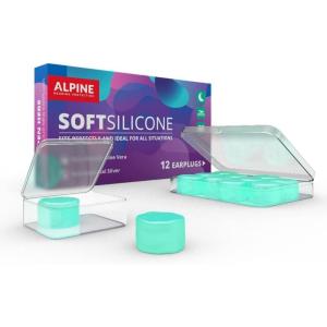 imageAlpine SoftSilicone  Moldable Silicone Ear Plugs  28dB  Noise Reducing Earplugs for Sleeping Swimming ampamp Concentrating  Comfortable Snoring Solution  12 Pack12 Count Pack of 1