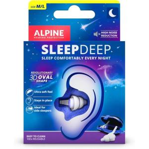imageAlpine SleepDeep Multisize  Soft Ear Plugs for Sleeping and Concentration  New 3D Oval Shape and Noise Reducing Gel for Better Attenuation  27dB  Ideal for Side Sleeper  2Pair Reusable S  MLML