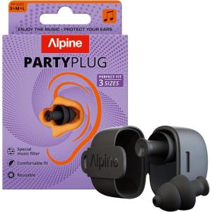 imageAlpine PartyPlug Pro Concert Ear Plugs High Fidelity Professional Musician Earplugs with 21dB Noise Reduction Hearing Protection for Music Festivals Raves ampamp Live Events Incl 3 Tip Sizes BlackBlack Multisize